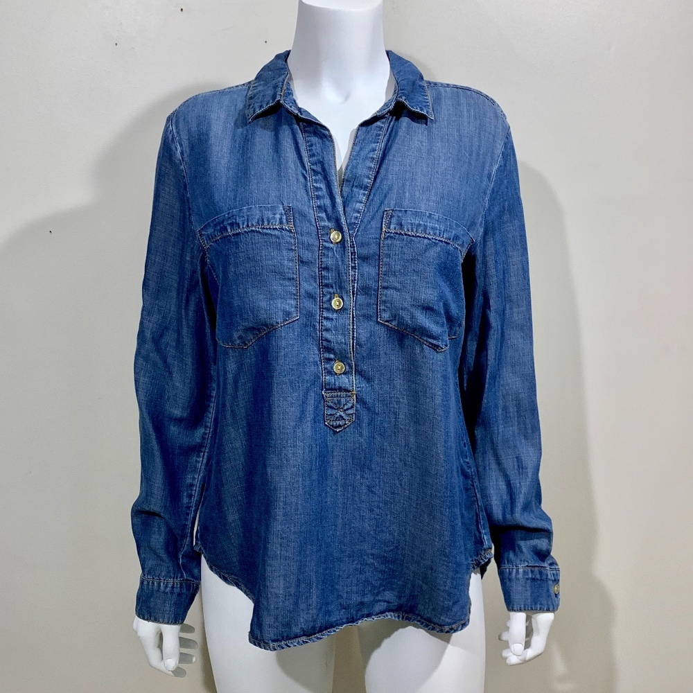 Cloth and Stone Chambray Denim Tunic Blouse